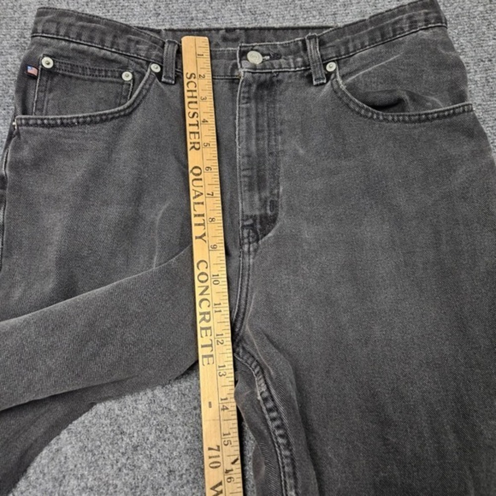 Y2K Polo Ralph Lauren Jeans 14x31 Black Denim Relaxed Faded Grunge Vintage Moto - Picture 11 of 12